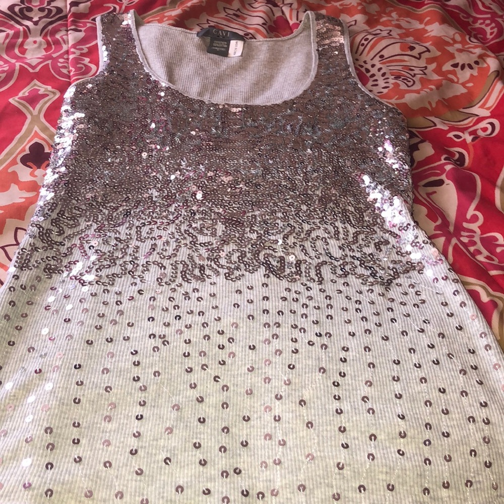 Silver Embellished Tank Top - Picture 3 of 4
